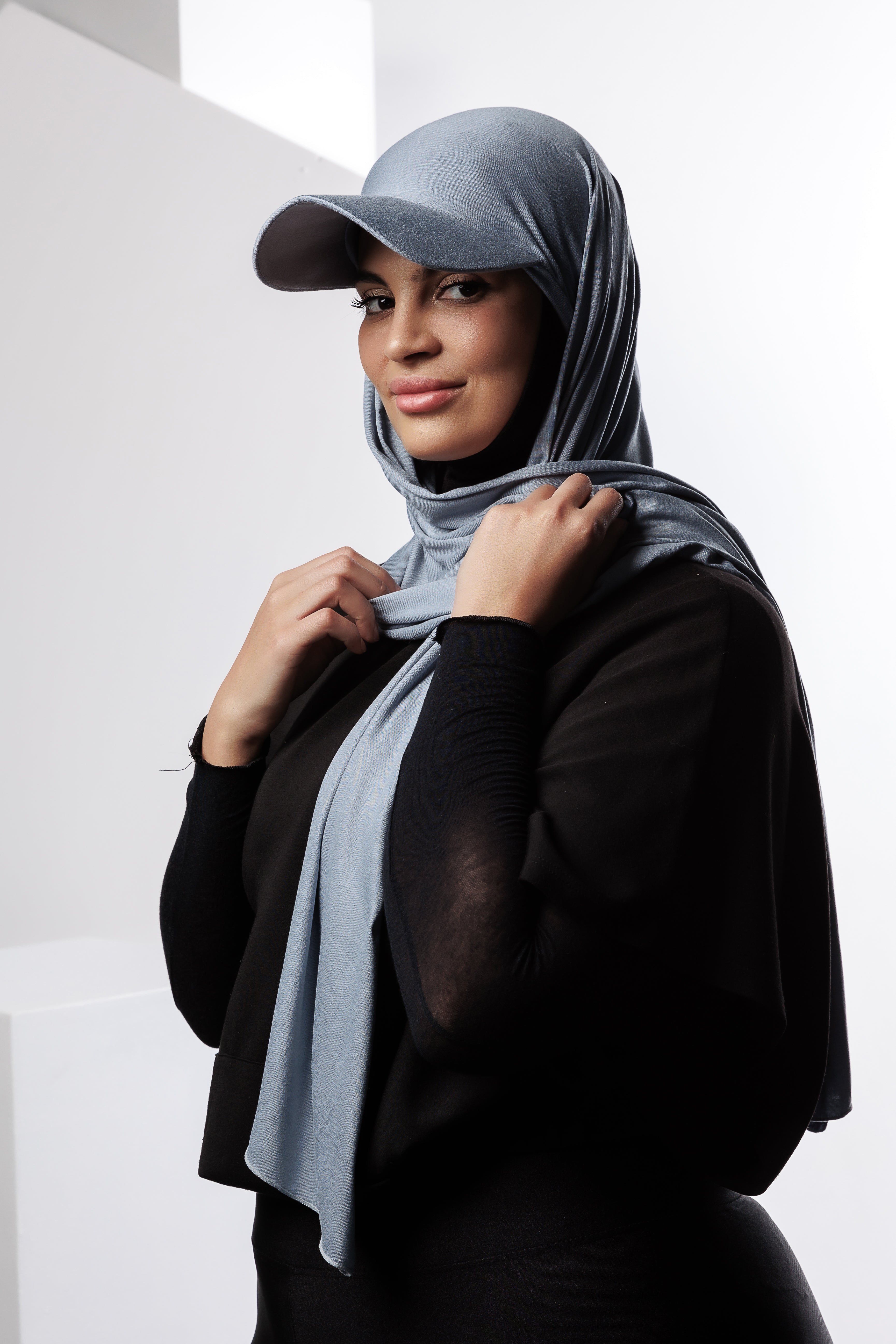 hijab with a cap