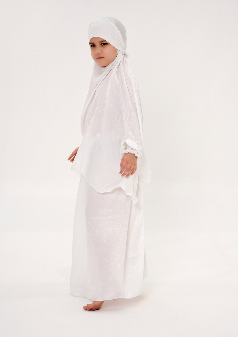 The Mini Jilbab Dress – “Pure White velvet”