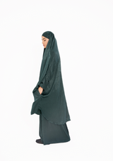 Prayer Dress set + Velvet Prayer Mat - Emerald green