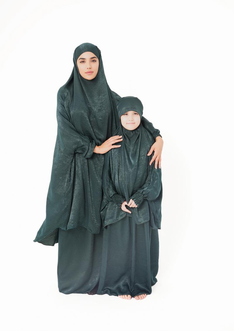 The Matchi- Matchi Jilbab set – “Dark Green velvet”