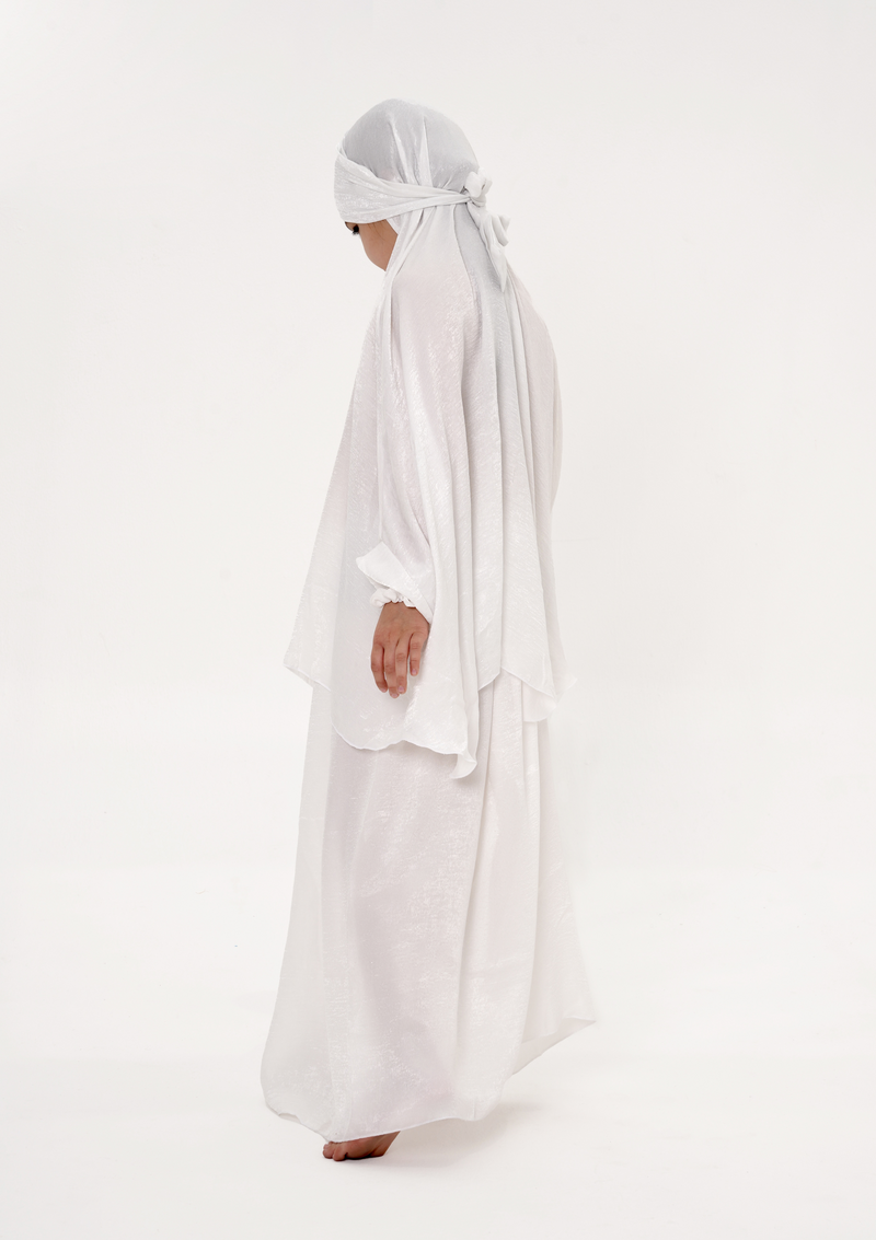 The Mini Jilbab Dress – “Pure White velvet”