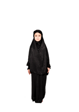 Kid Prayer Dress set + Velvet Prayer Mat - Black