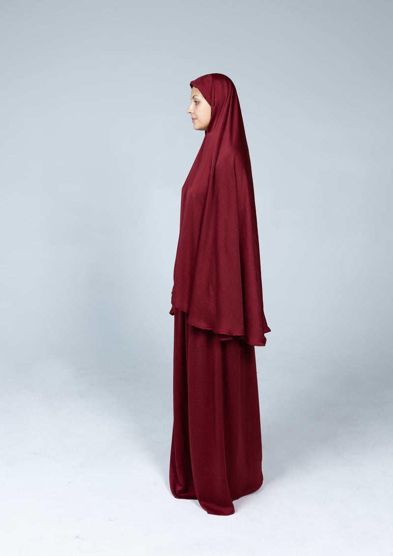 Khimar Suit - Maroon