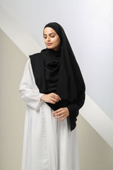 Maryam Madina Silk Hijab -  Pure Black